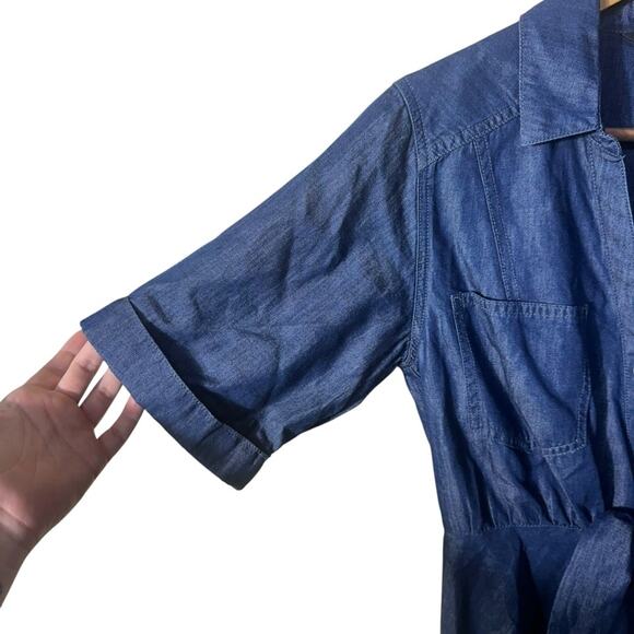 Veronica Beard Hensley Chambray Tie-Waist Shirtdress Size 2 - Picture 8 of 11